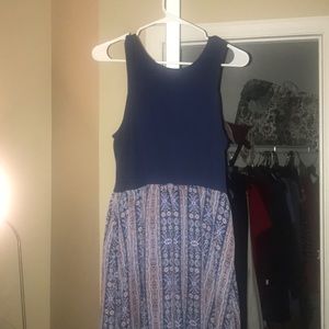 Blue and purple sleeveless dress